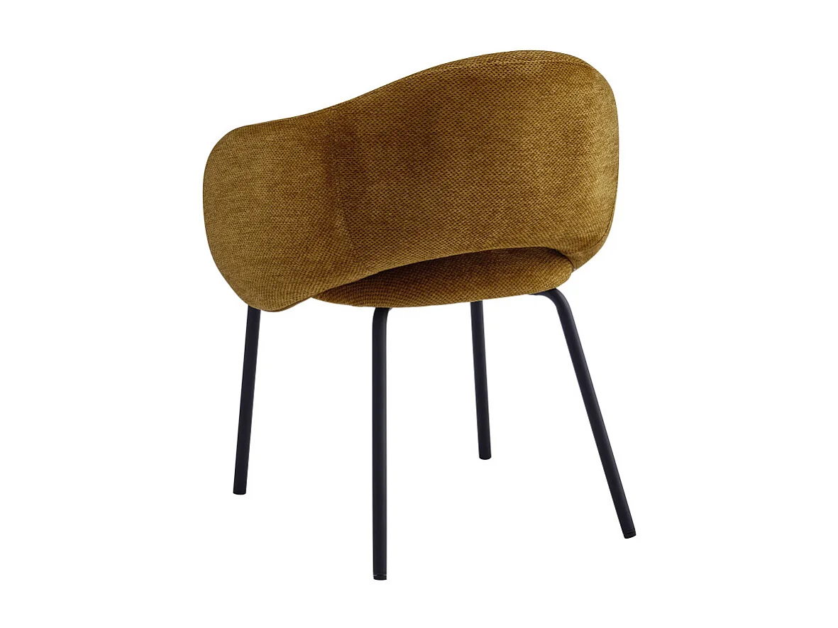 SHARP-Poltrona da tavolo in tessuto Luxury Senape (x2)