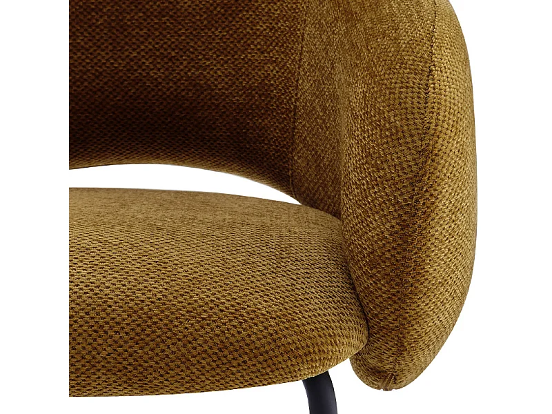 SHARP-Poltrona da tavolo in tessuto Luxury Senape (x2)