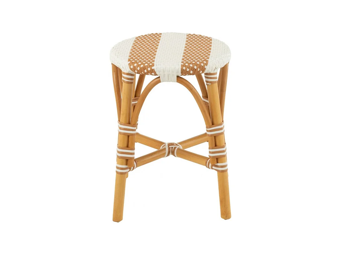 Tabourets parisiens assise tressée rayures (lot de 2) - MONTMARTRE