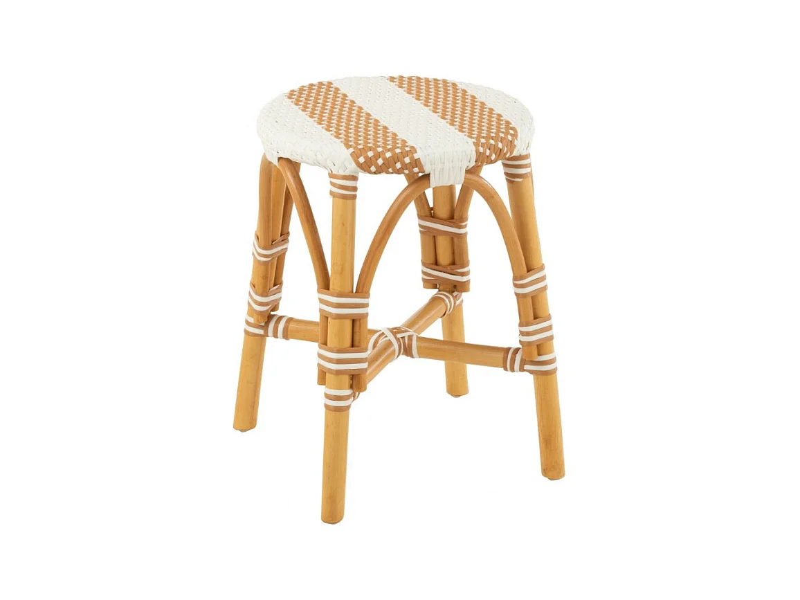 Tabourets parisiens assise tressée rayures (lot de 2) - MONTMARTRE