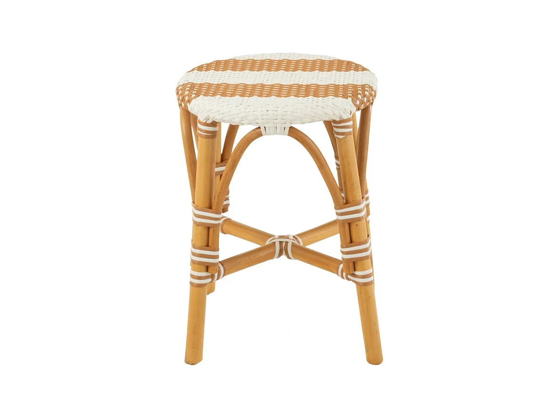 Tabourets parisiens assise tressée rayures (lot de 2) - MONTMARTRE