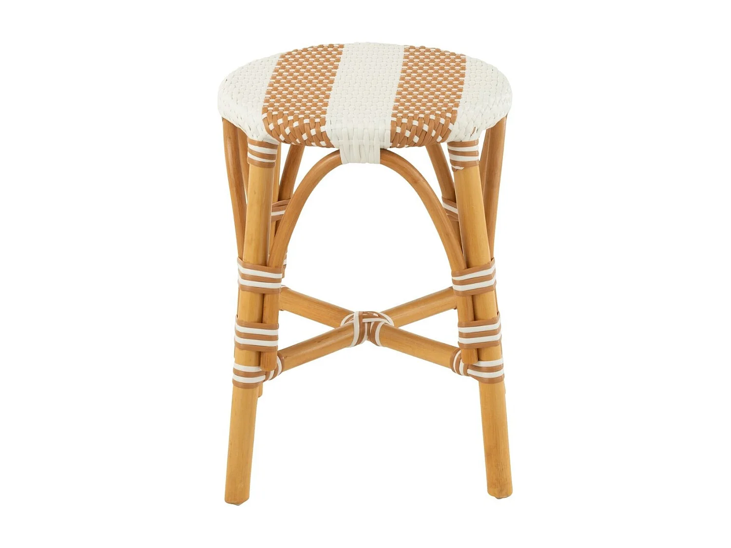 Tabourets parisiens assise tressée rayures (lot de 2) - MONTMARTRE