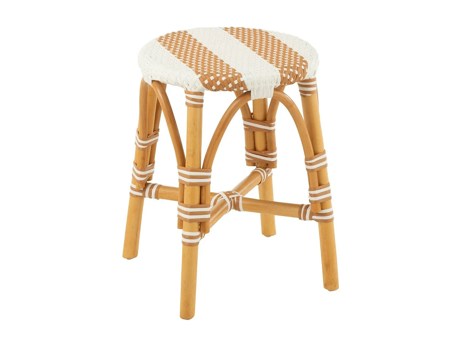 Tabourets parisiens assise tressée rayures (lot de 2) - MONTMARTRE