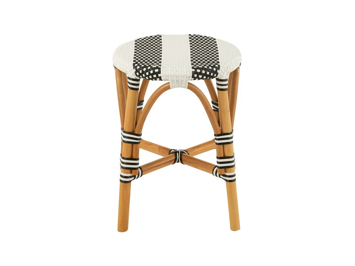 Tabourets parisiens assise tressée rayures (lot de 2) - MONTMARTRE