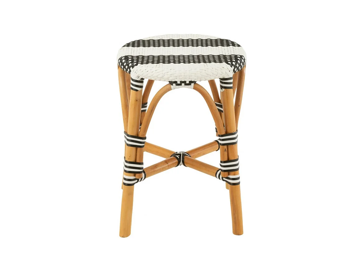 Tabourets parisiens assise tressée rayures (lot de 2) - MONTMARTRE