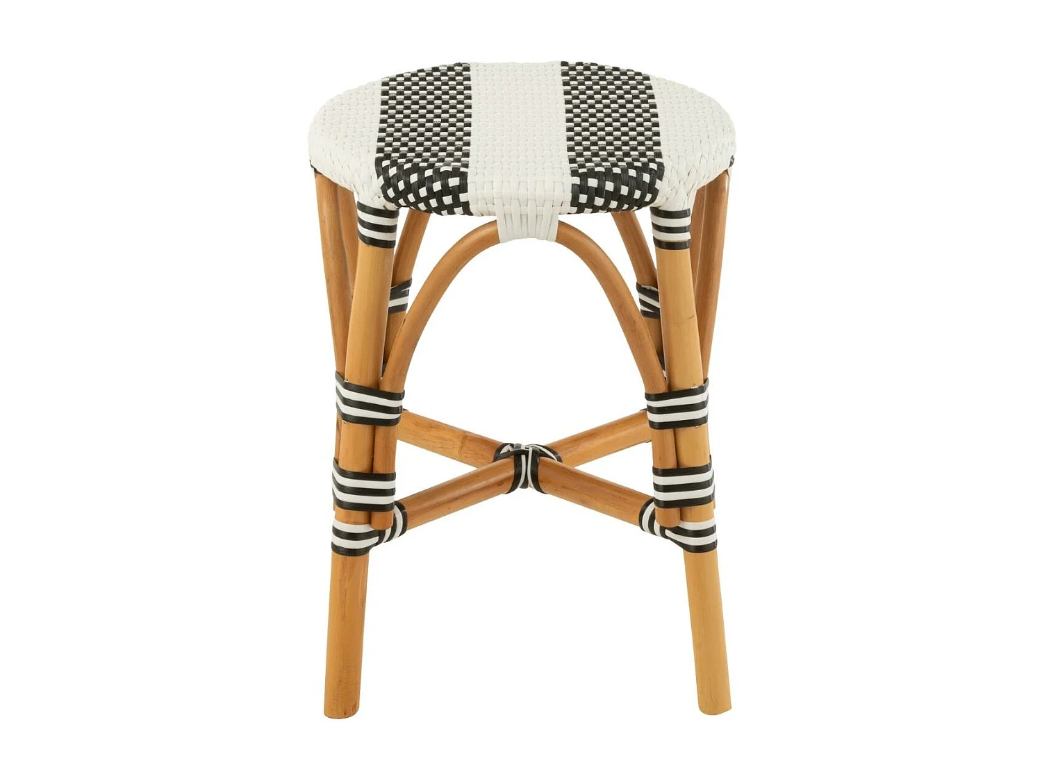 Tabourets parisiens assise tressée rayures (lot de 2) - MONTMARTRE