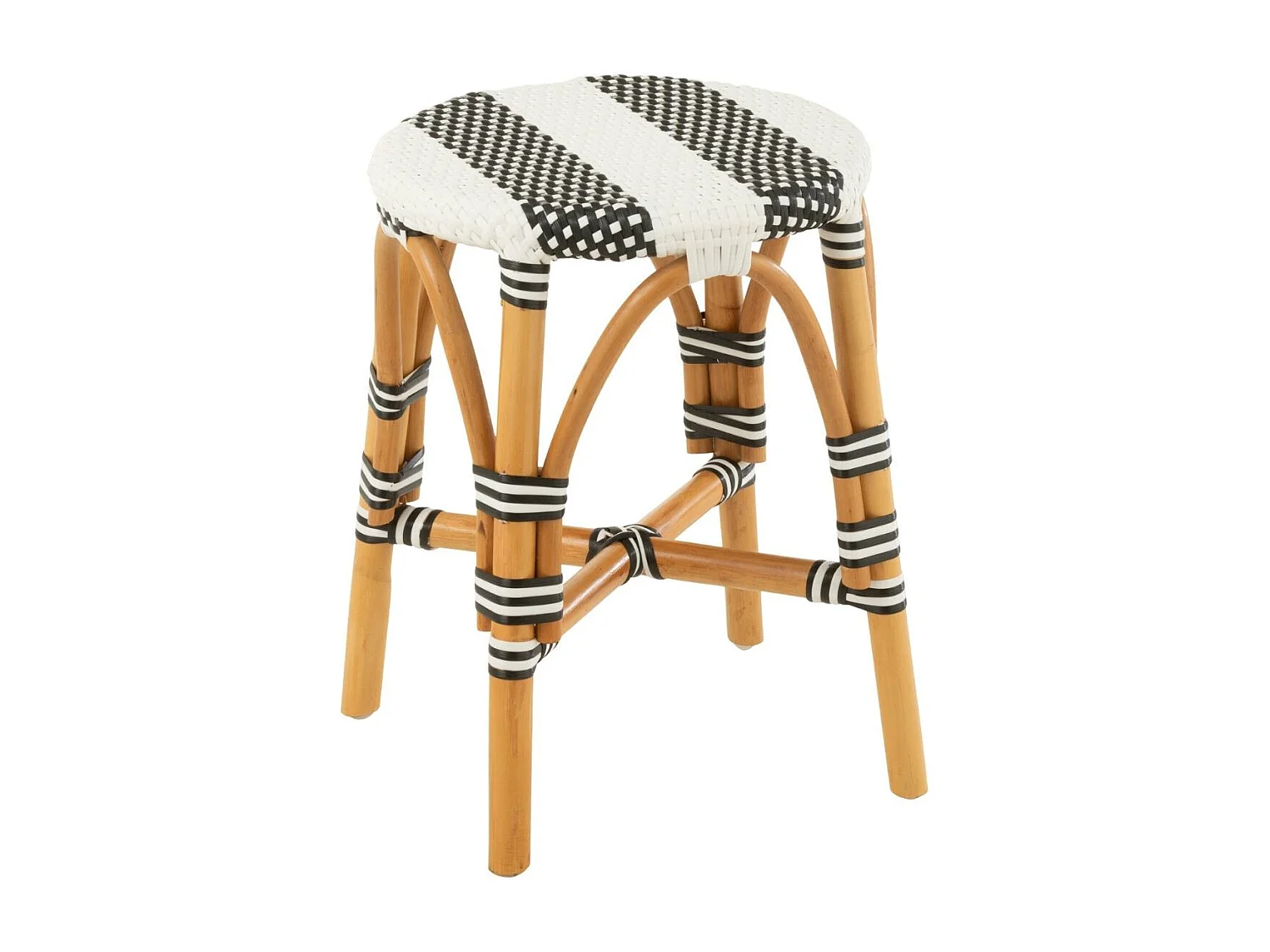 Tabourets parisiens assise tressée rayures (lot de 2) - MONTMARTRE