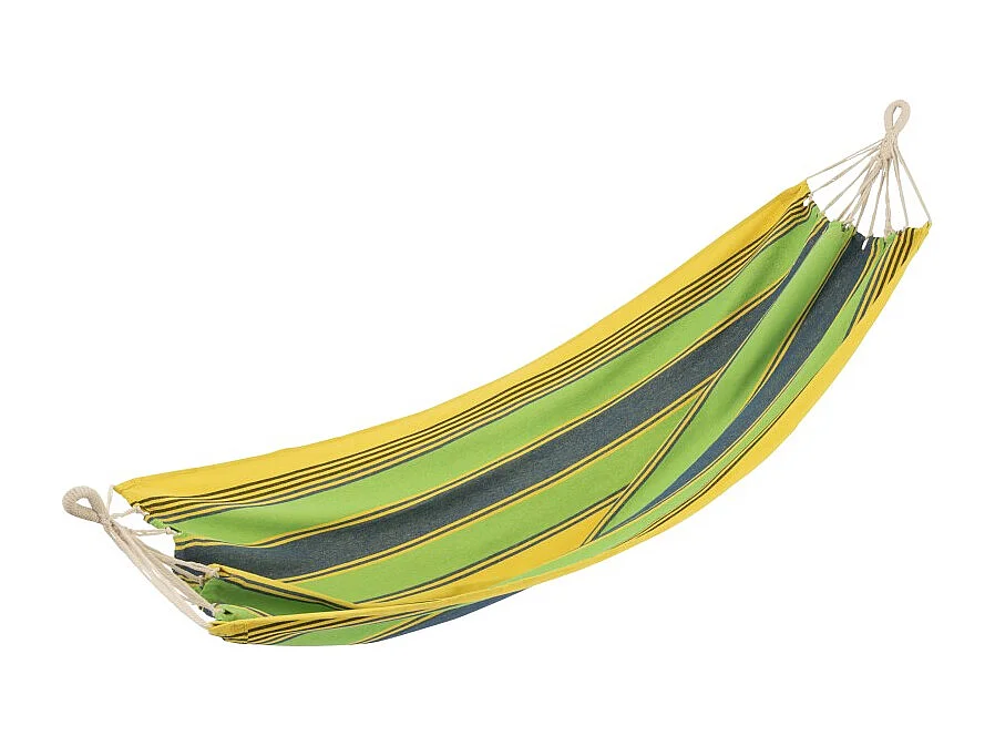 Hamaca de poliéster a rayas verde y amarillo 200x100 cm