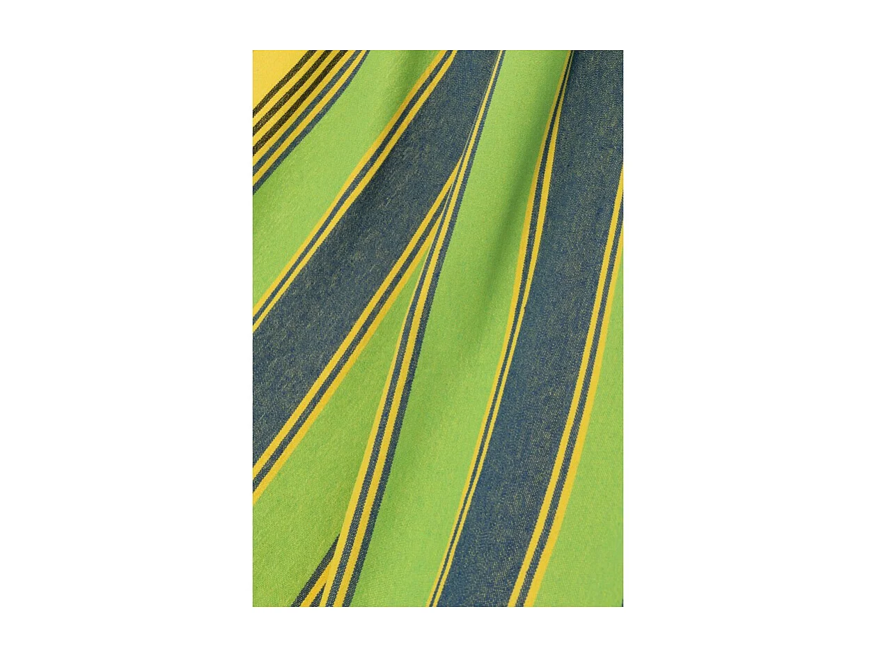 Hamaca de poliéster a rayas verde y amarillo 200x100 cm