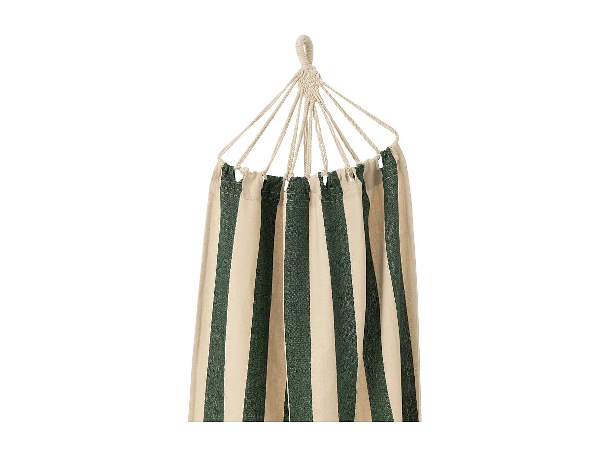 Hamaca de poliéster a rayas verde 200x100 cm