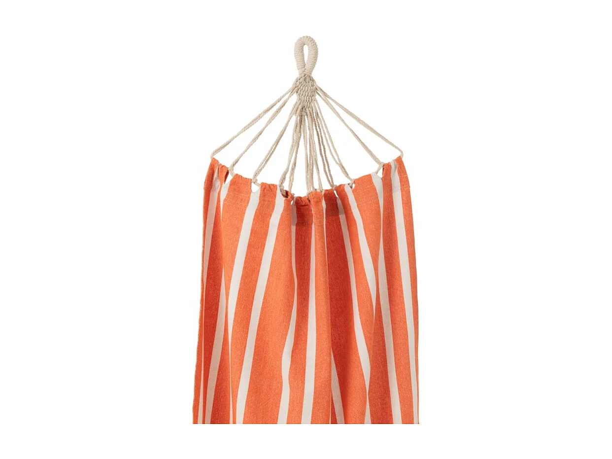Hamaca de poliéster a rayas naranja 200x100 cm