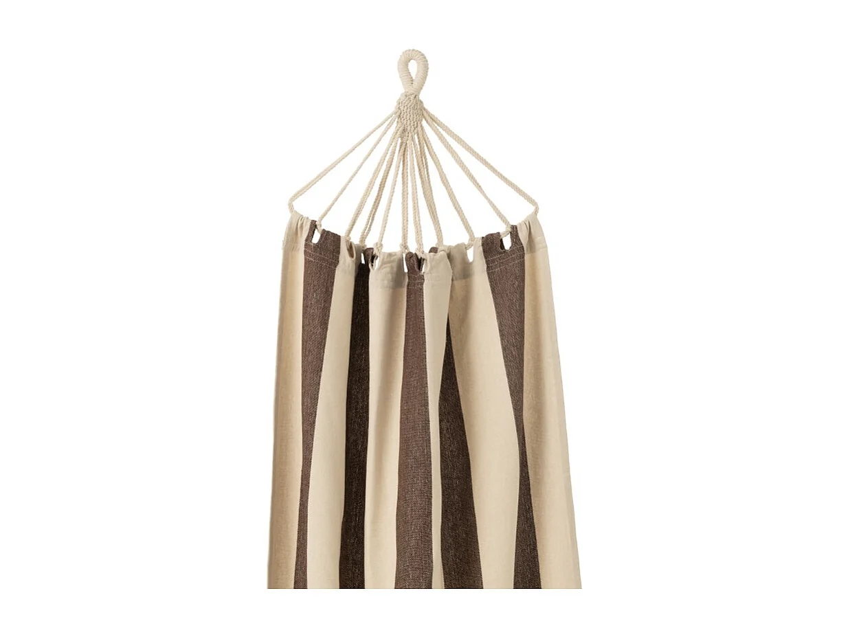 Hamaca de rayas de poliéster marrón 200x100 cm