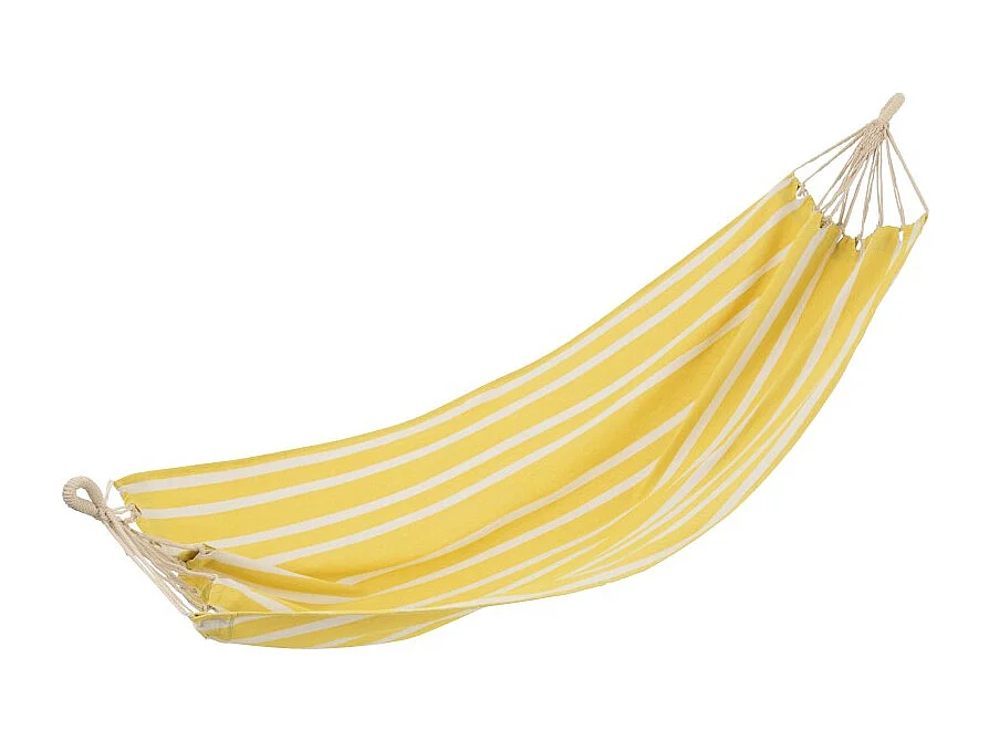 Hamaca de poliéster a rayas amarilla 200x100 cm