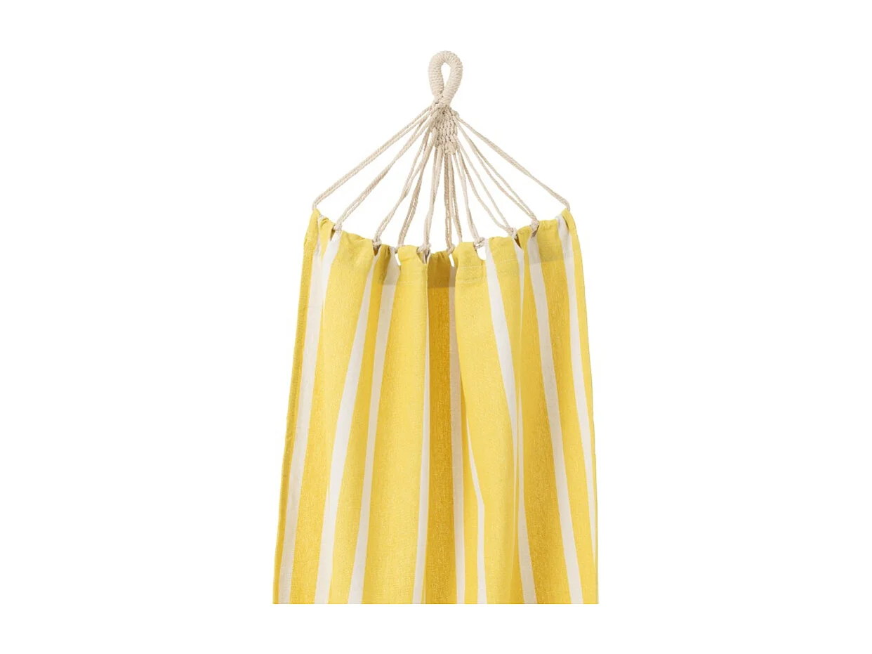 Hamaca de poliéster a rayas amarilla 200x100 cm