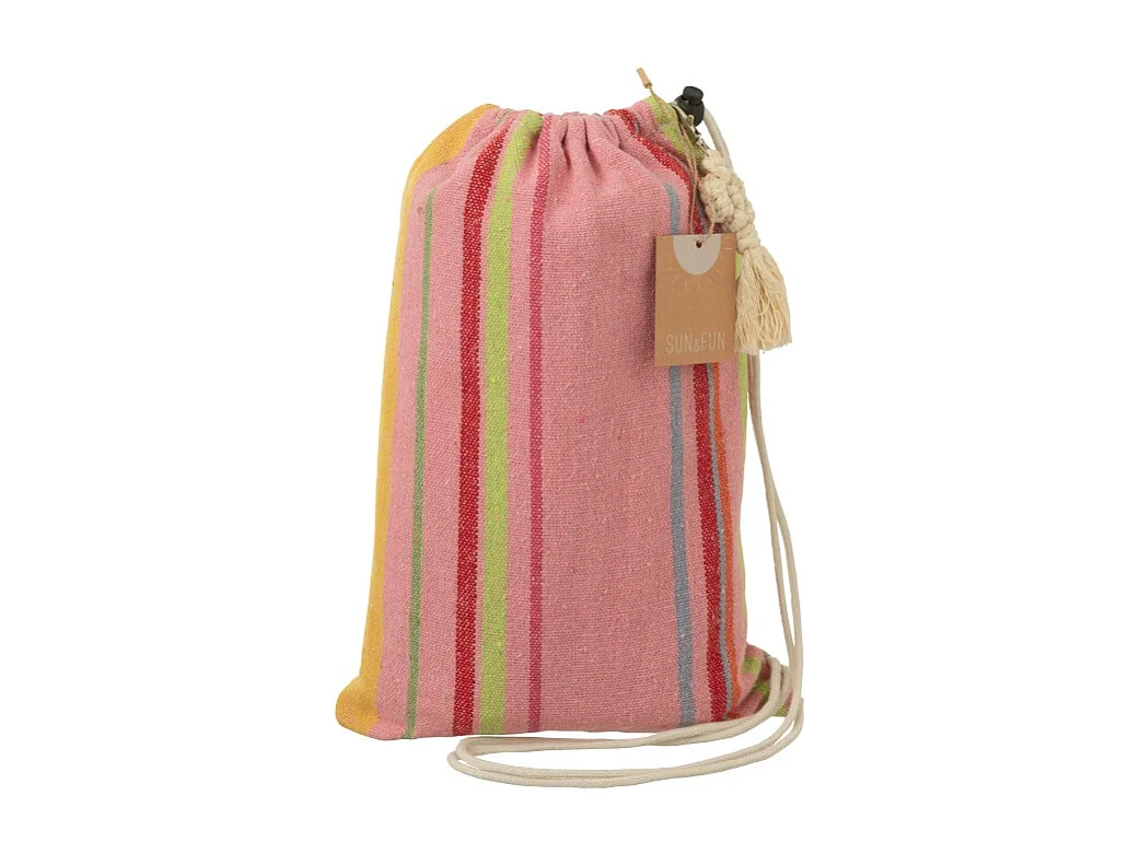 Hamaca de poliéster a rayas multicolor 200x100 cm