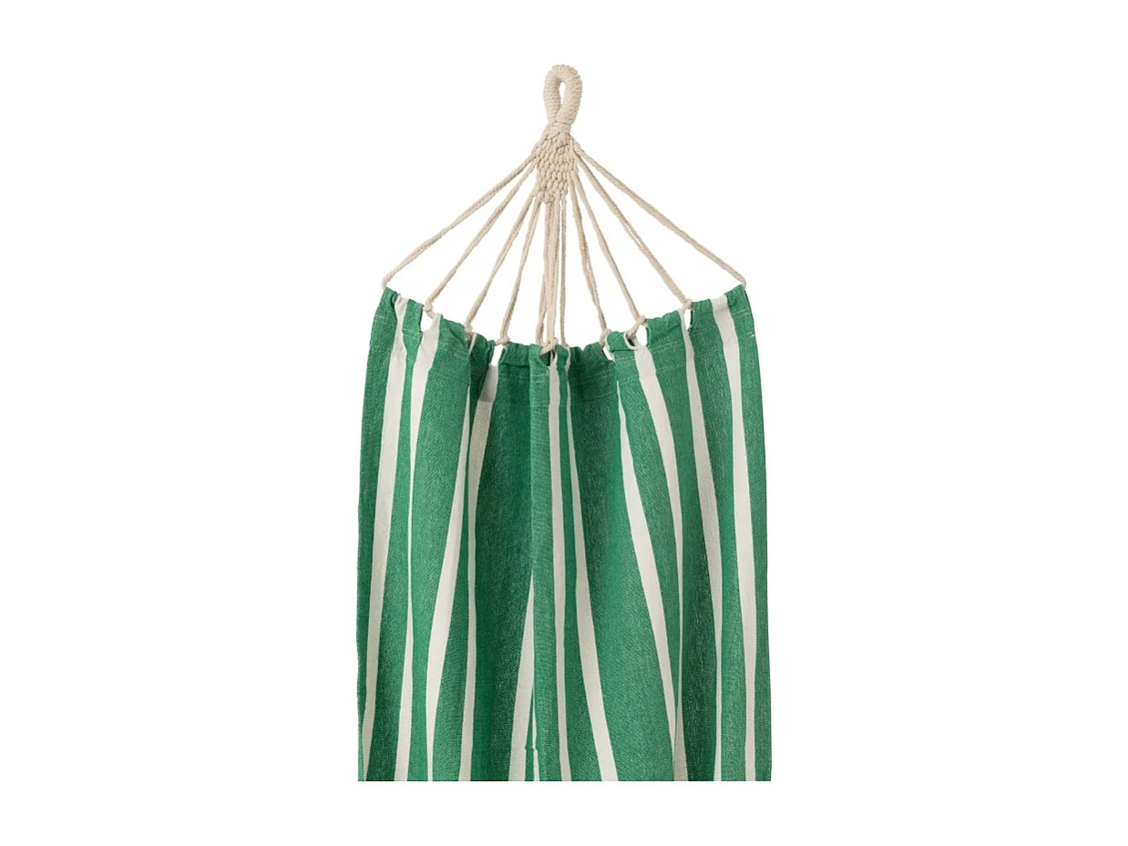Hamaca de rayas de poliéster verde 200x100 cm