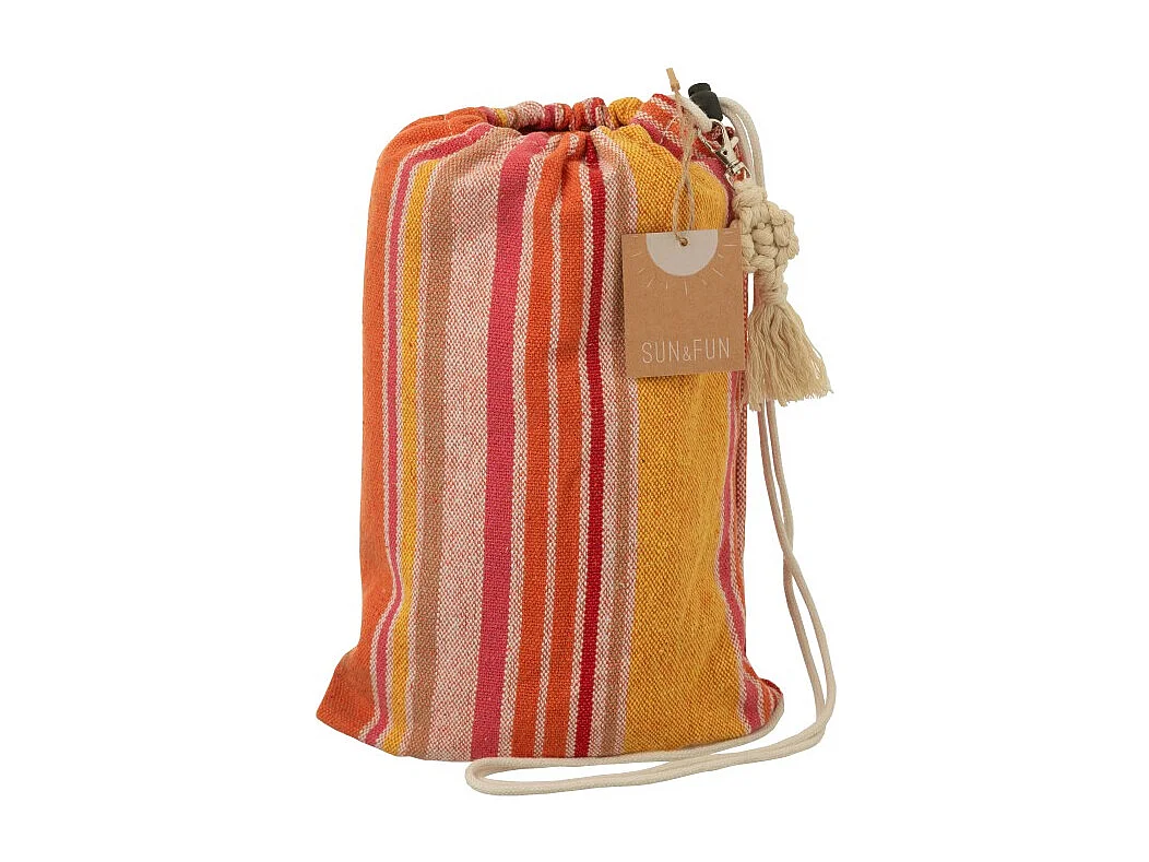 Hamaca de poliéster a rayas multicolor 200x100 cm