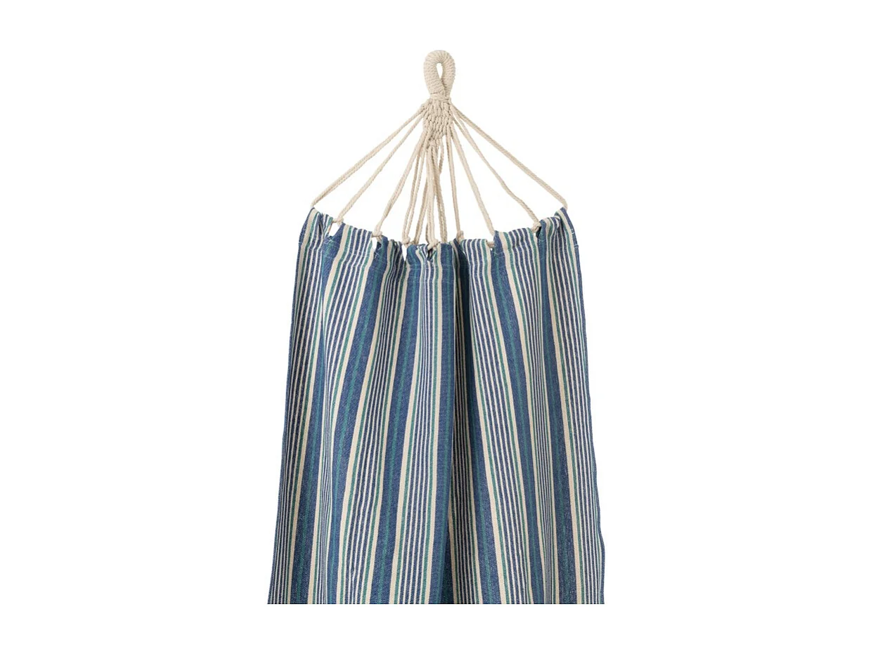 Hamaca de poliéster a rayas azul 200x100 cm