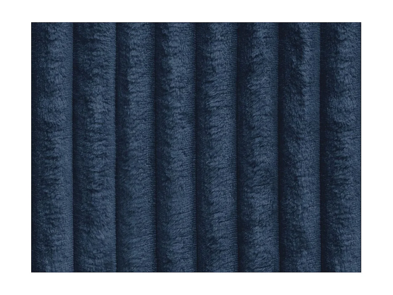 Canapé droit 4 places FLUFFY double méridienne et assise profonde en velours côtelé - bleu foncé