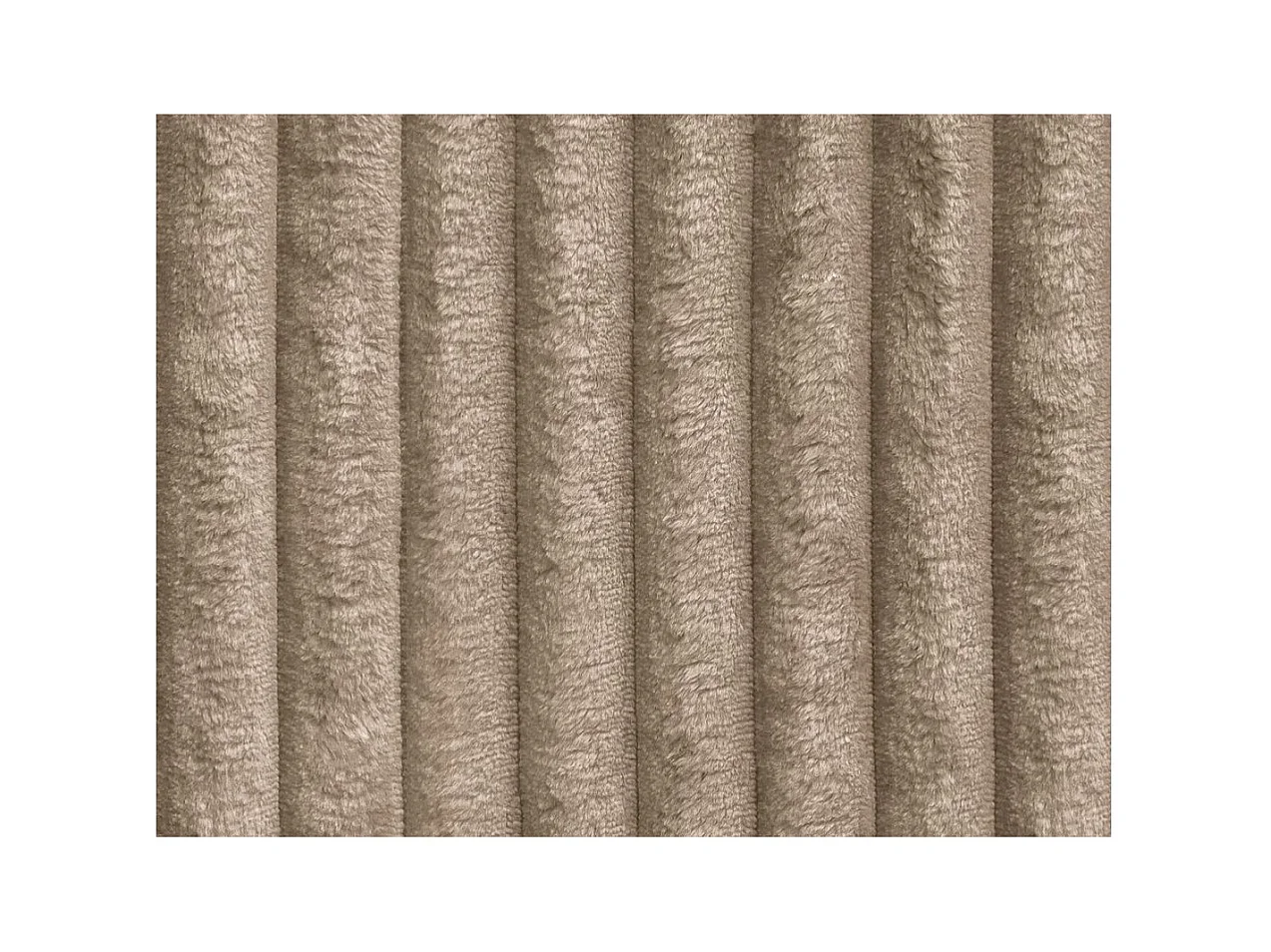 Canapé droit 4 places FLUFFY double méridienne et assise profonde en velours côtelé - taupe