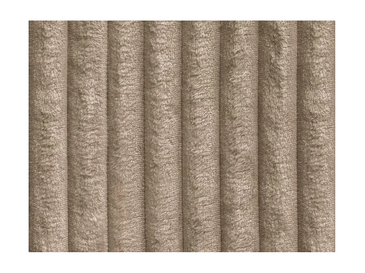 Canapé droit 4 places FLUFFY double méridienne et assise profonde en velours côtelé - taupe