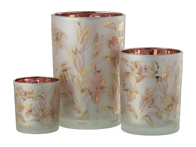 Portavelas de vidrio multicolor 12*12*18 cm