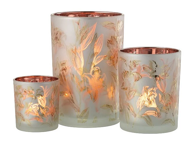 Portavelas de vidrio multicolor 12*12*18 cm