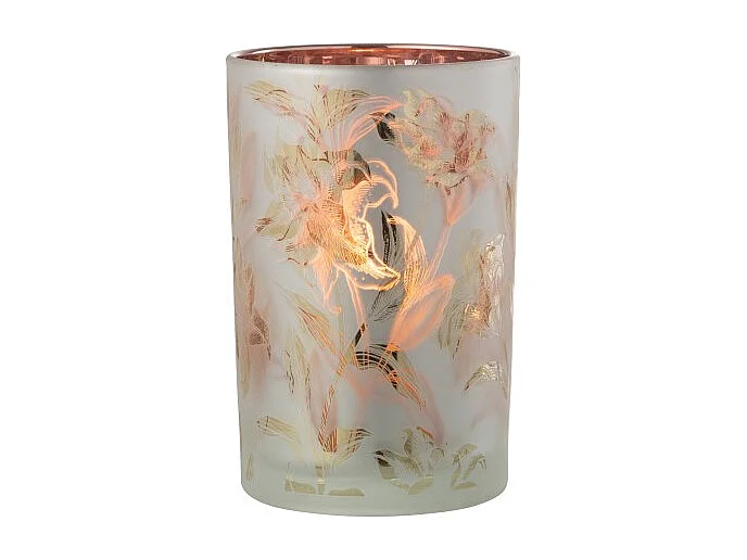 Portavelas de vidrio multicolor 12*12*18 cm