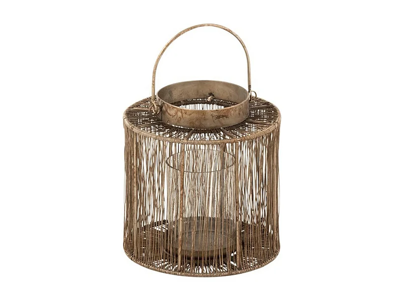 Lámpara de metal marrón de 17x17x27 cm