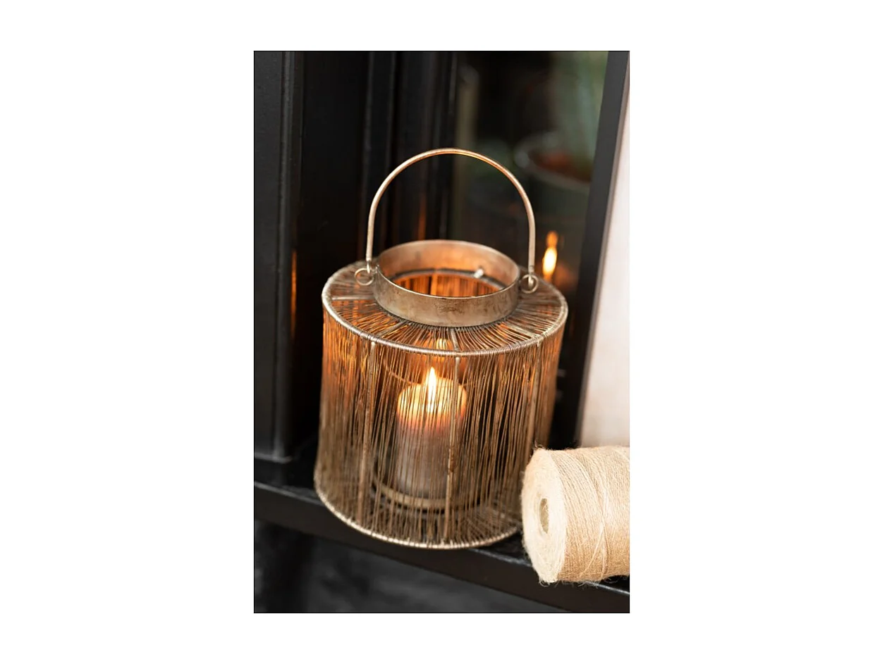 Lámpara de metal marrón de 17x17x27 cm