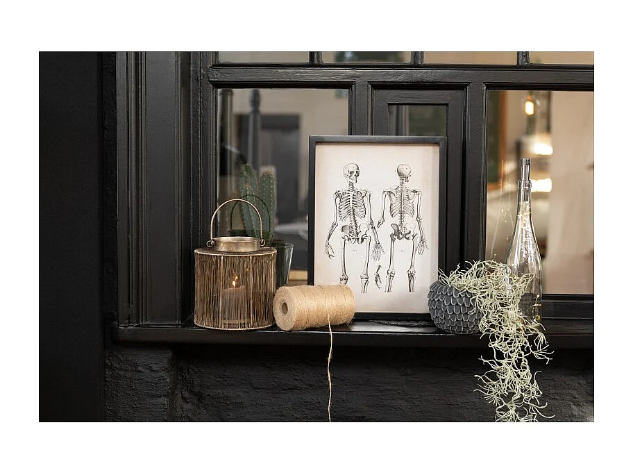 Lámpara de metal marrón de 17x17x27 cm