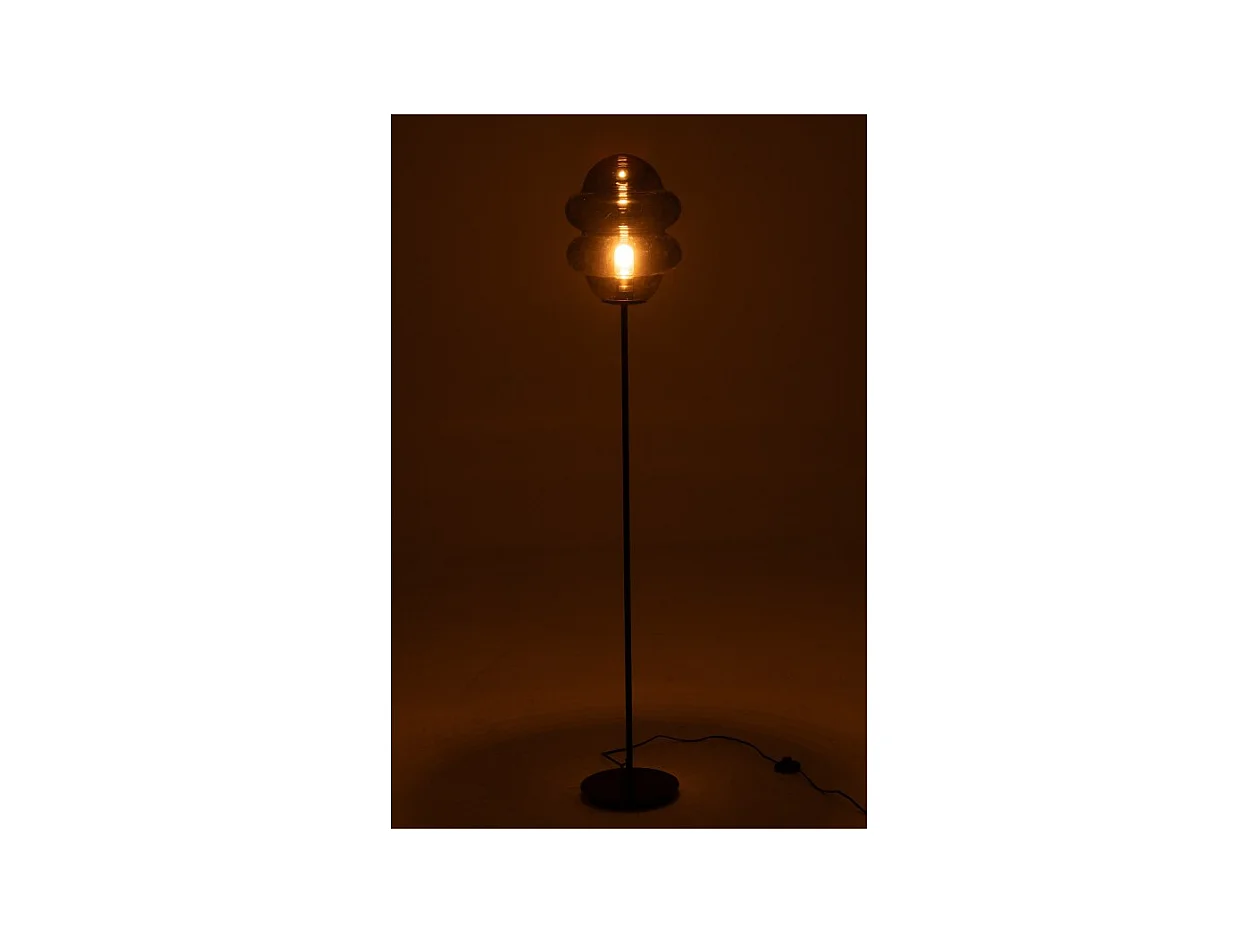 Lámpara alta de metal y vidrio gris 28*28*160 cm