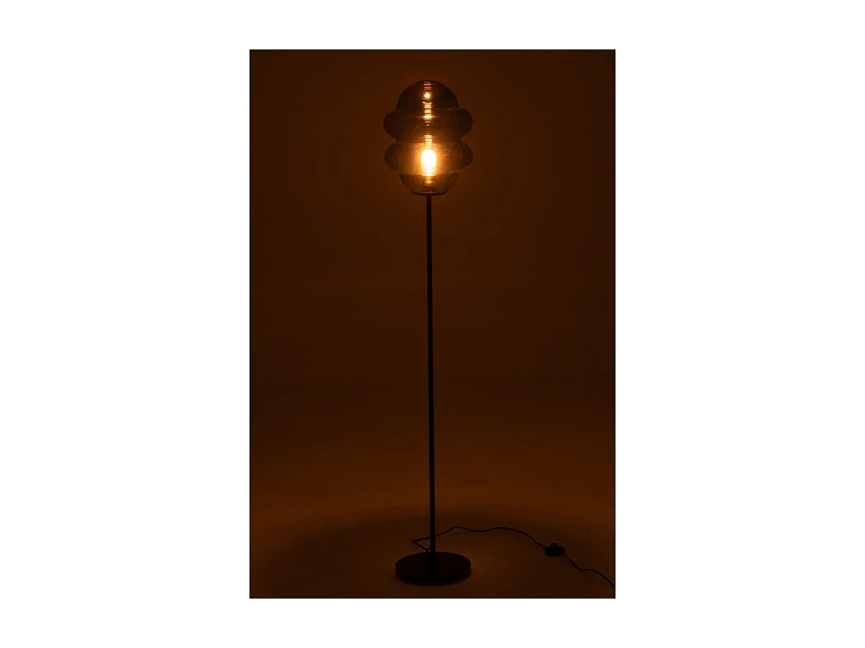 Lámpara alta de metal y vidrio gris 28*28*160 cm