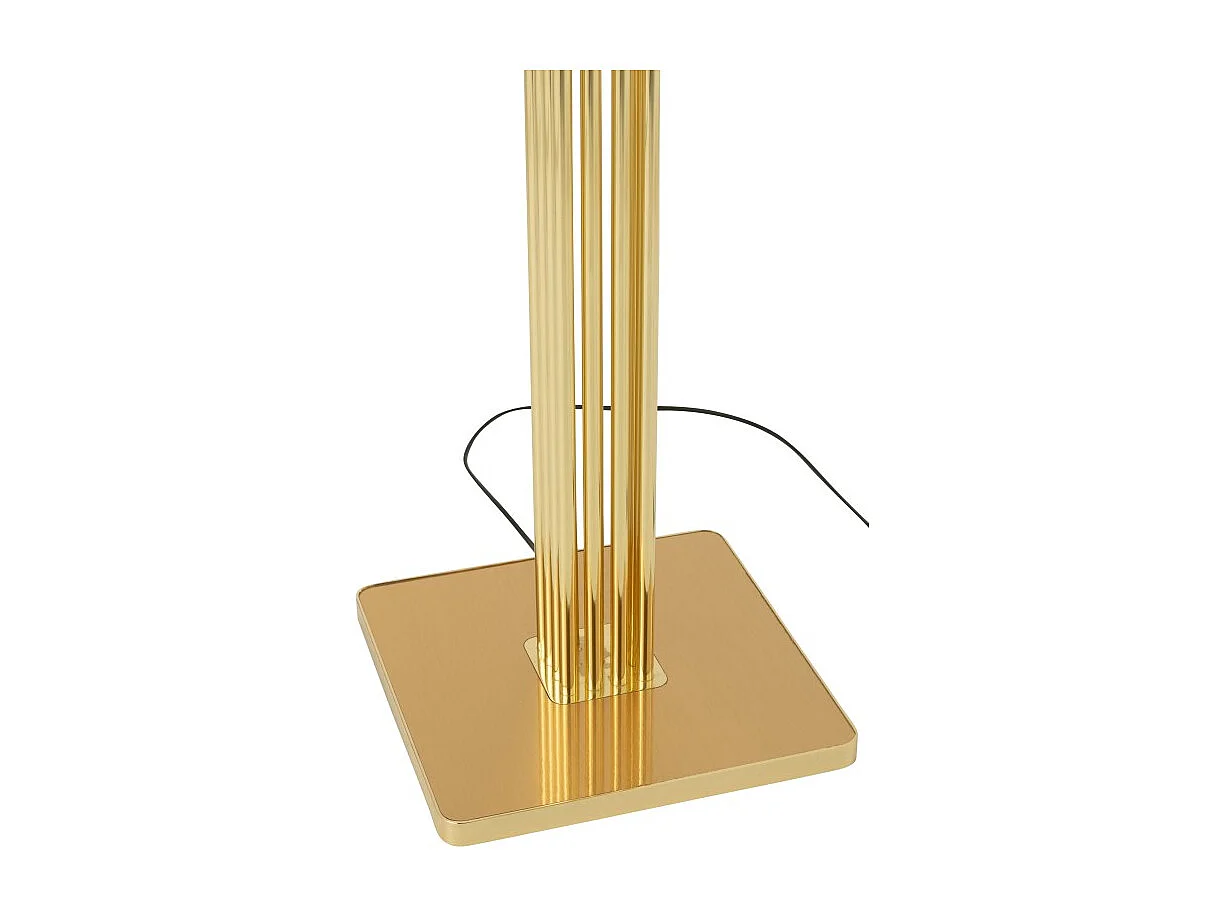 Lámpara de pie con base de metal dorado en textil negro 37x37x159 cm