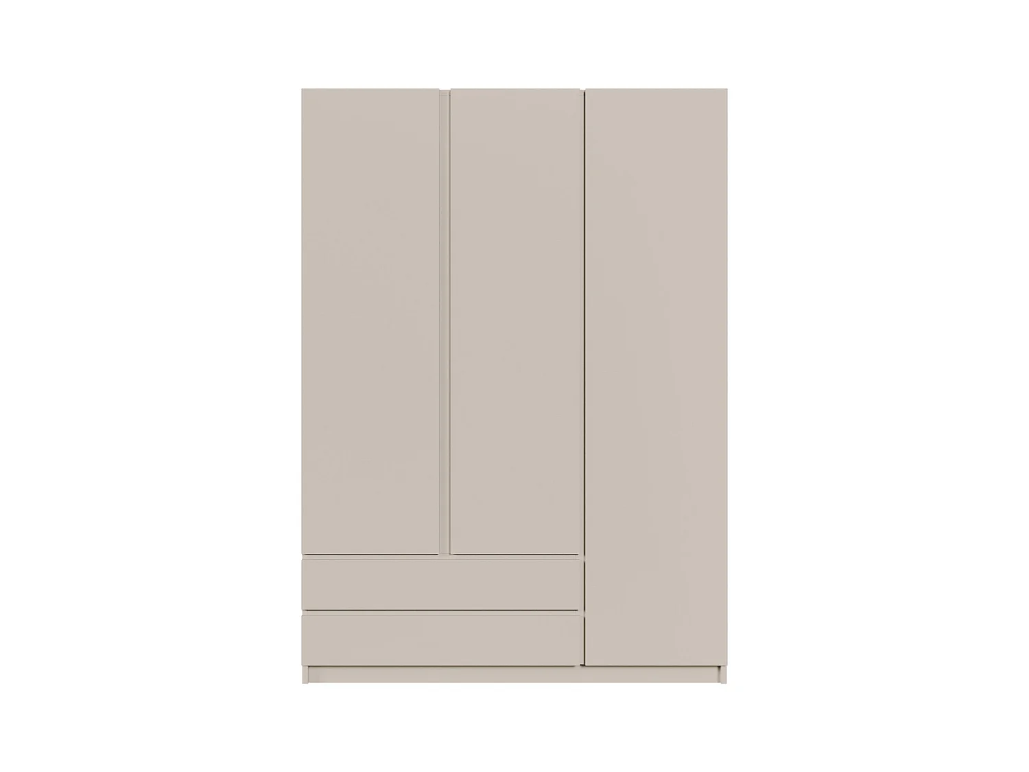 Armoire 3 portes 2 tiroirs – 150 cm – gris cachemire – BEMMI