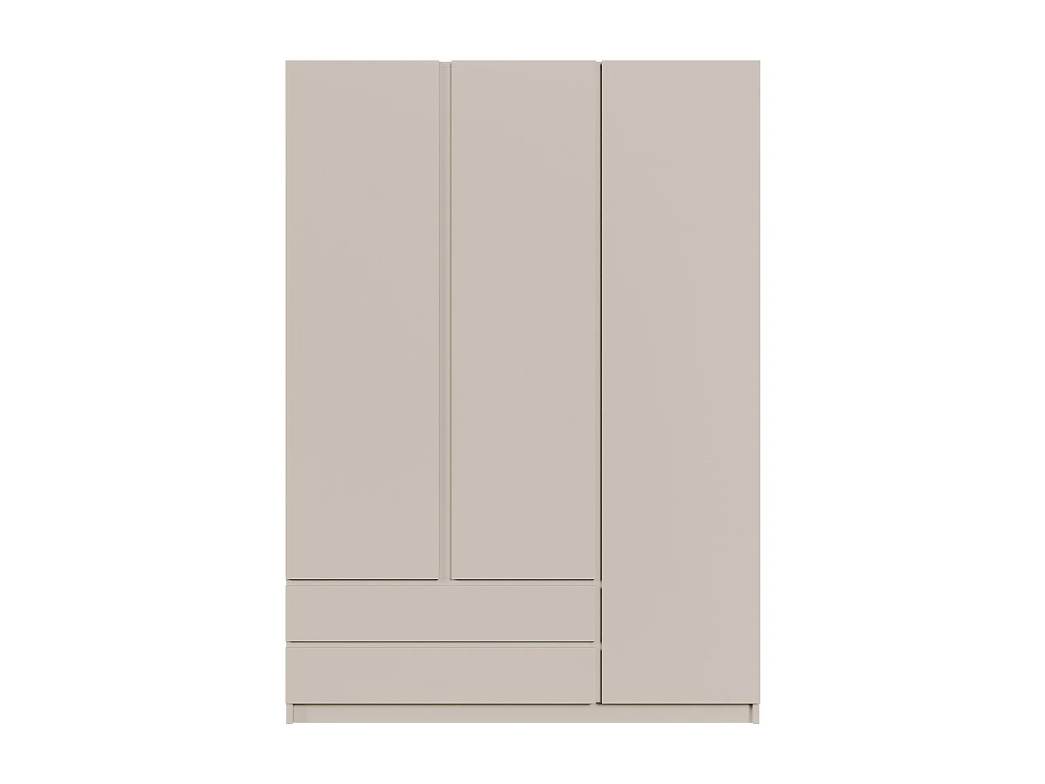 Kledingkast met 3 deuren en 2 lades – kasjmiergrijs – 150 cm – BEMMI