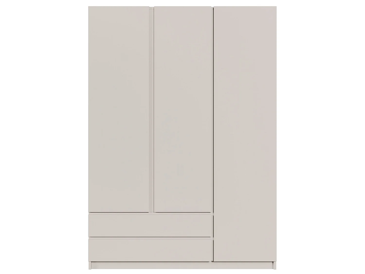 Kledingkast met 3 deuren en 2 lades – kasjmiergrijs – 150 cm – BEMMI