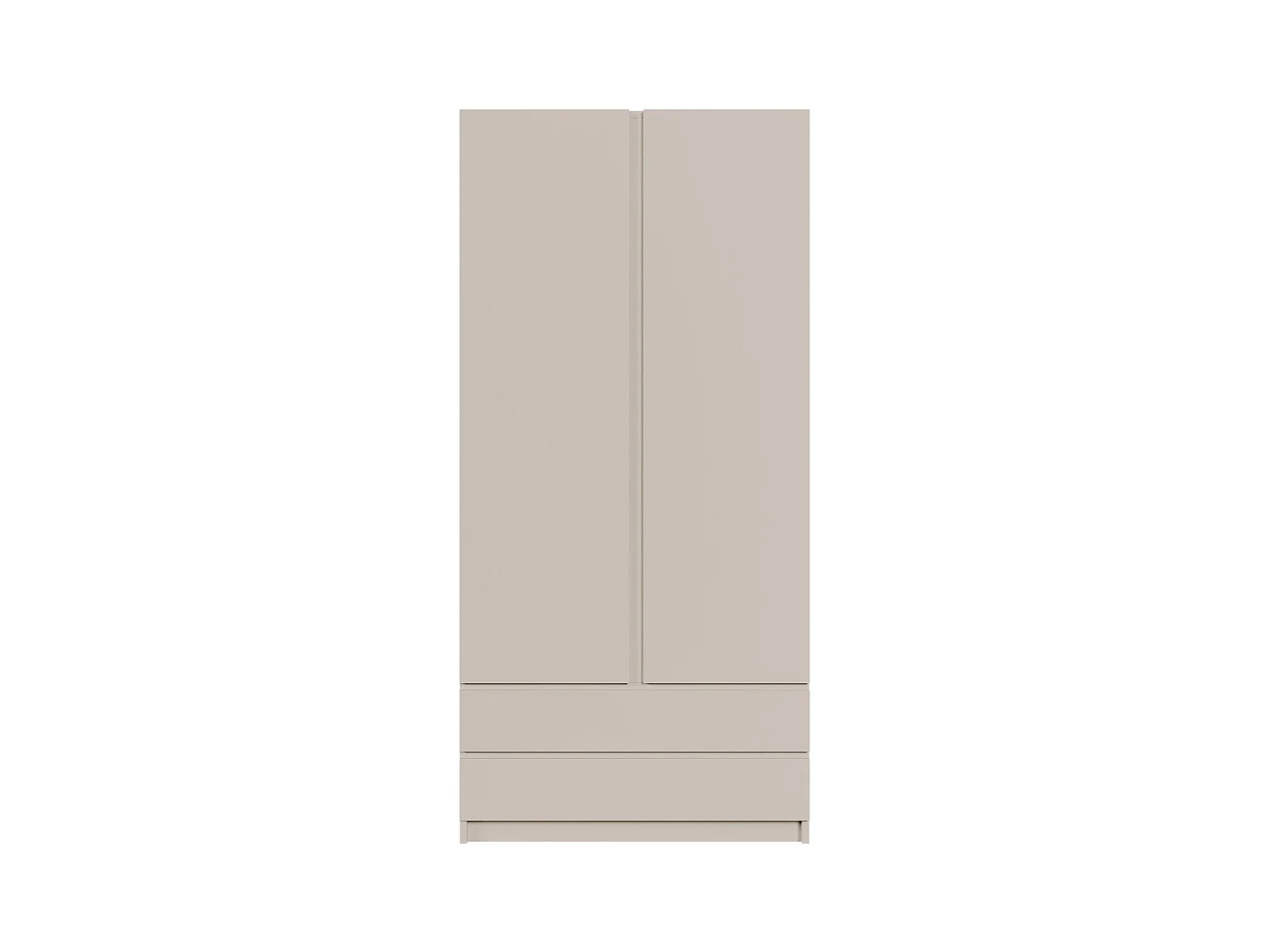 Kleiderschrank mit 2 Türen – Kleiderstange – 2 Schubladen – Kaschmirgrau – 100 cm – BEMMI