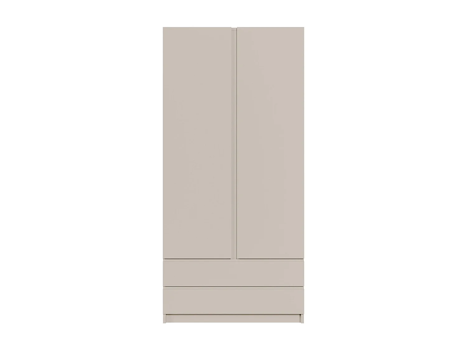 Armoire 2 portes 2 tiroirs – 100 cm – gris cachemire – BEMMI