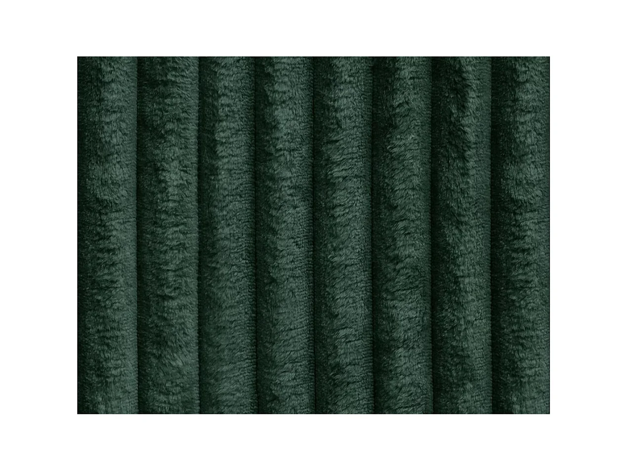 Canapé droit 4 places FLUFFY double méridienne et assise profonde en velours côtelé - vert foncé