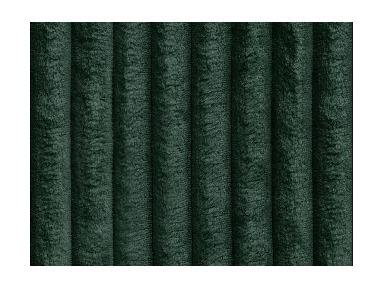 Canapé droit 4 places FLUFFY double méridienne et assise profonde en velours côtelé - vert foncé