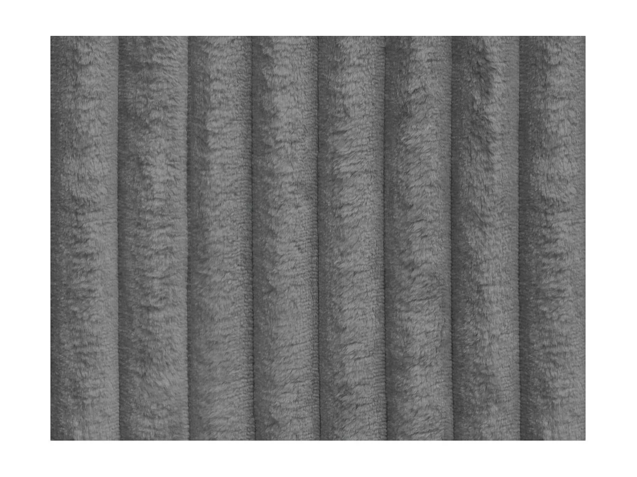 Canapé droit 4 places FLUFFY double méridienne et assise profonde en velours côtelé - Gris anthracite