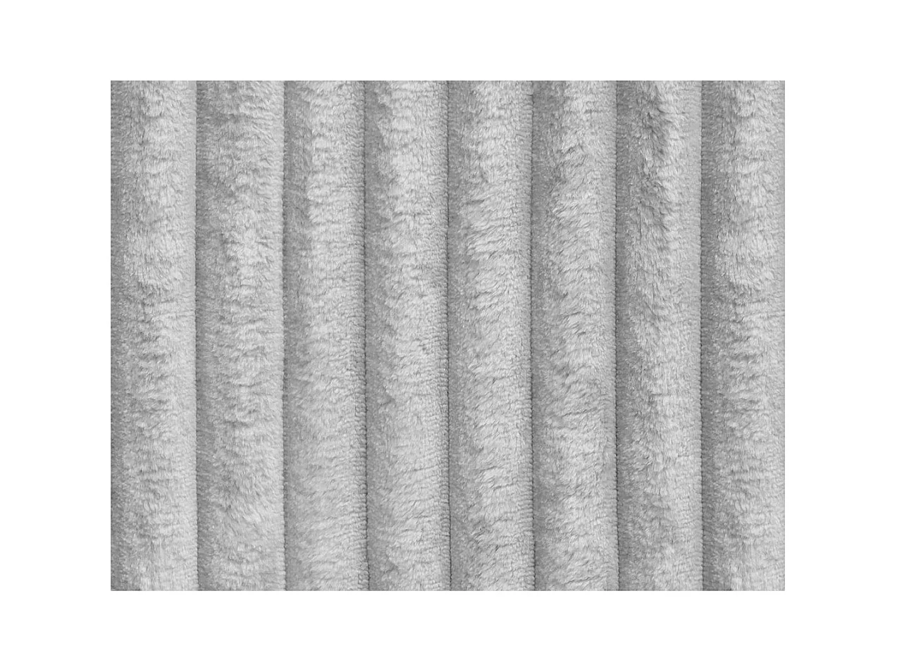 Canapé droit 4 places FLUFFY double méridienne et assise profonde en velours côtelé - gris clair