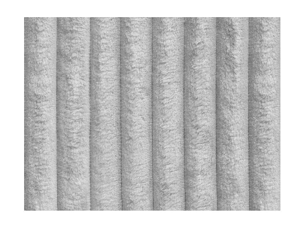 Canapé droit 4 places FLUFFY double méridienne et assise profonde en velours côtelé - gris clair