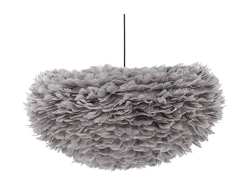 Lampe Suspension en plume "Nicola" 75cm Gris