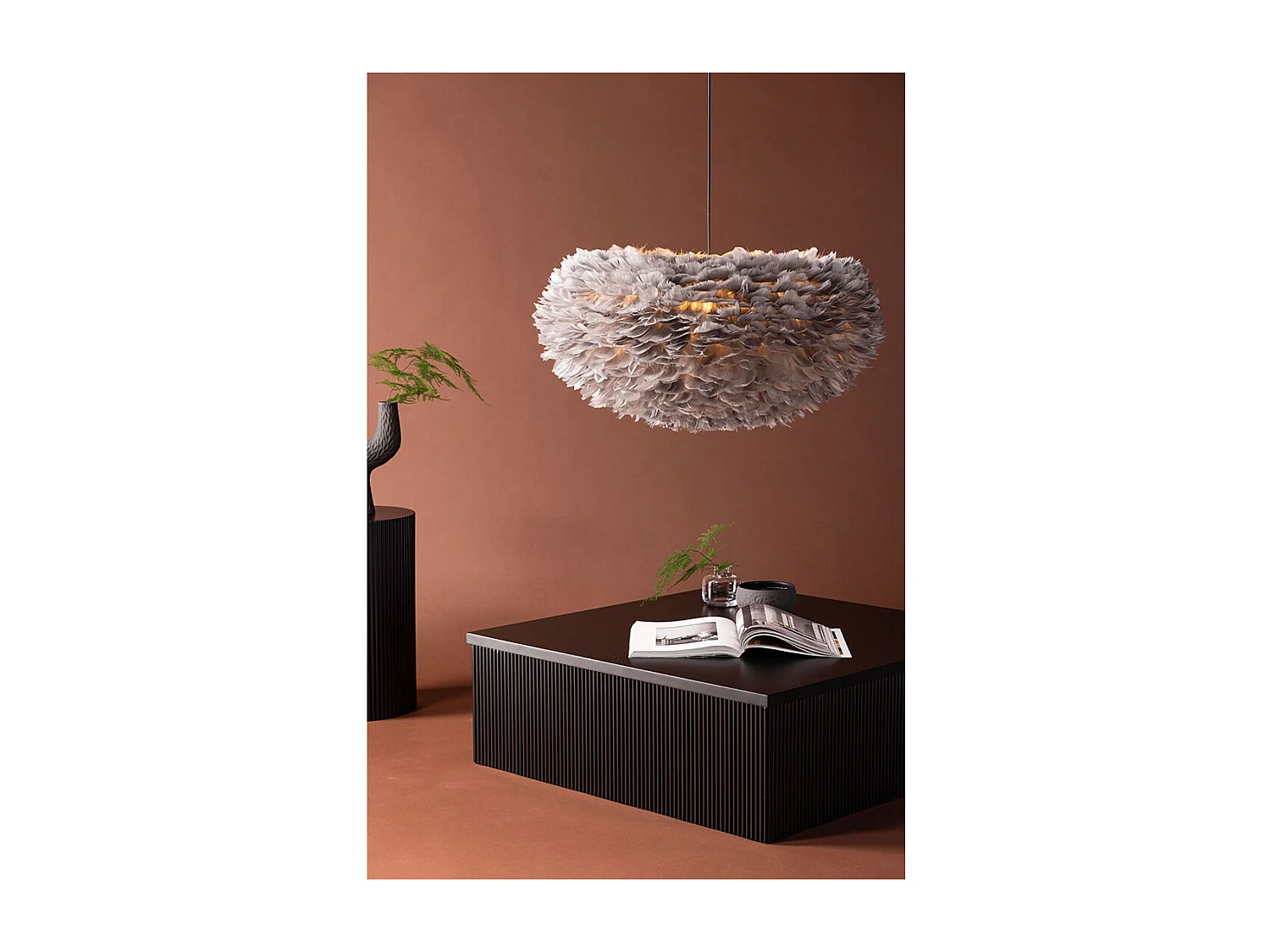 Nicola éclairage lampe pendentif 75x75x36cm gris.