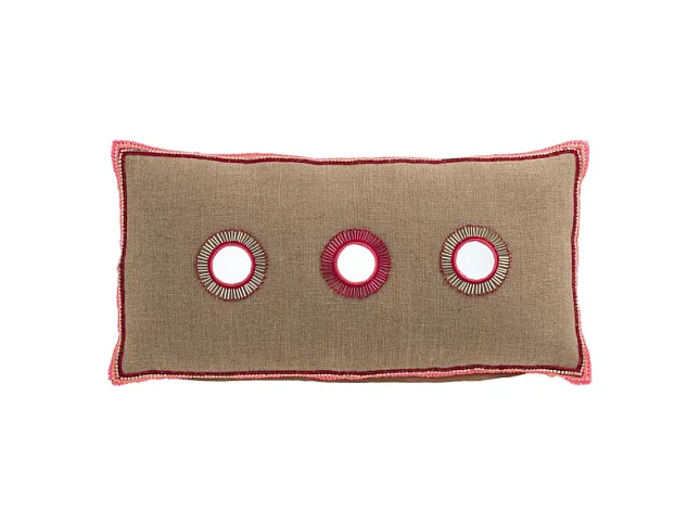 Coussin Déco "3 Miroirs" 30x60cm Naturel