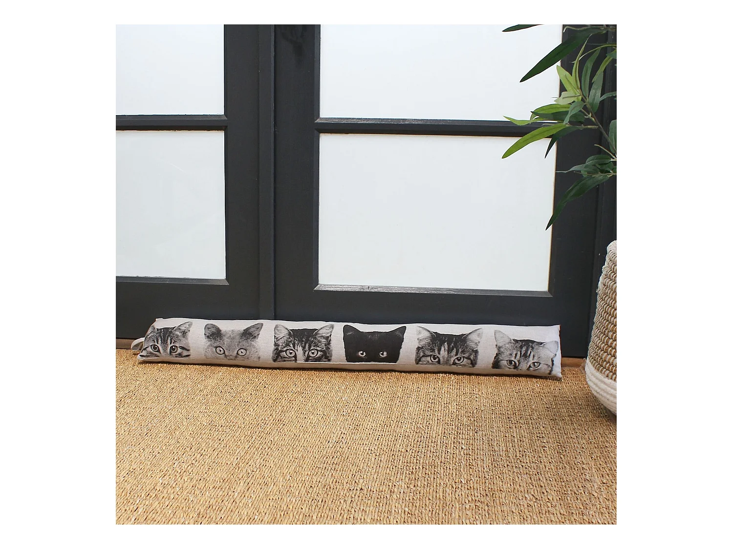 Boudin de Porte Chats "Vickie" 90cm Écru