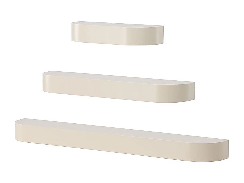 Lot de 3 Étagères Design "Glow" 135cm Beige