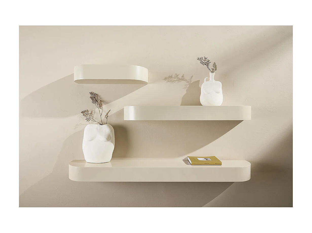 Lot de 3 Étagères Design "Glow" 135cm Beige